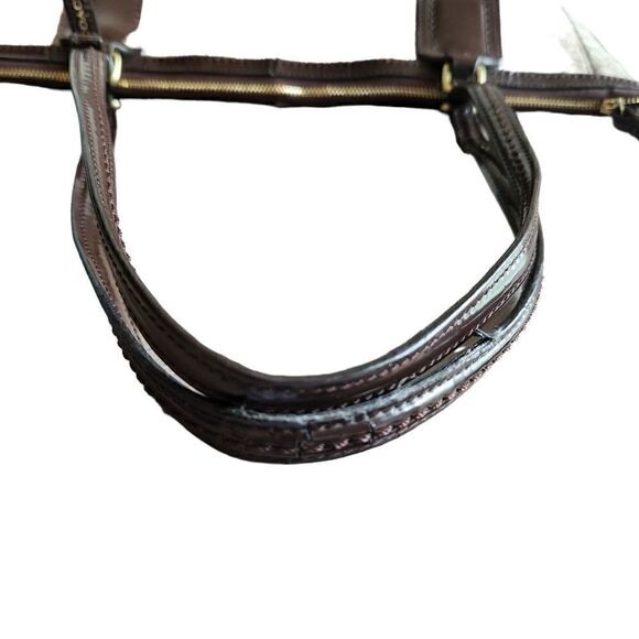 COACH Logo Fabric And Patent Leather Tote Shoulder Bag and Wristlet - Picture 5 of 11